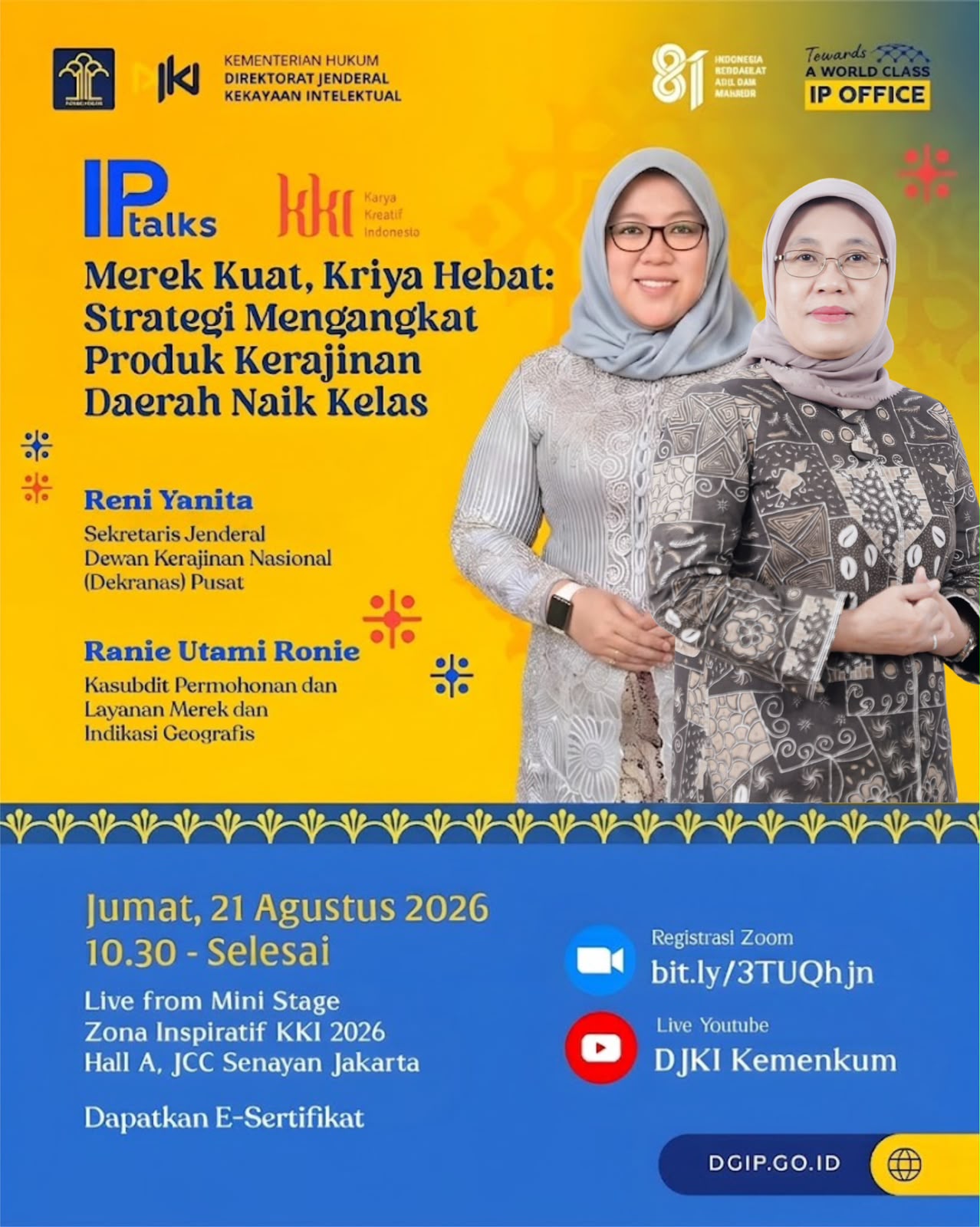 IP Talks: Merek Kuat, Kriya Hebat! Strategi Mengangkat Produk Kerajinan Daerah Naik Kelas