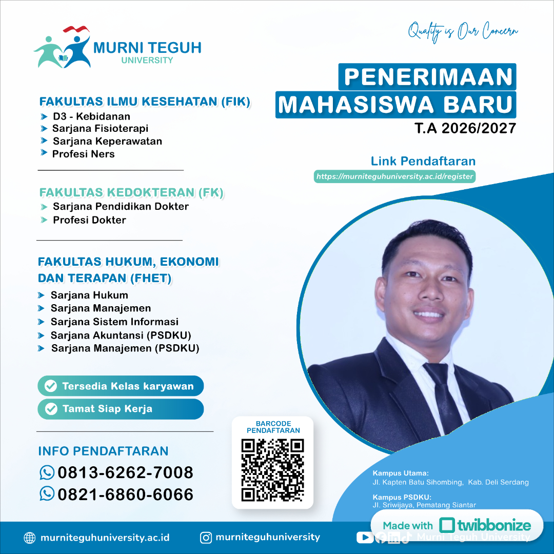 Pendaftaran Mahasiswa Baru Universitas Murni Teguh Tahun Akademik 2026/2027 Resmi Dibuka