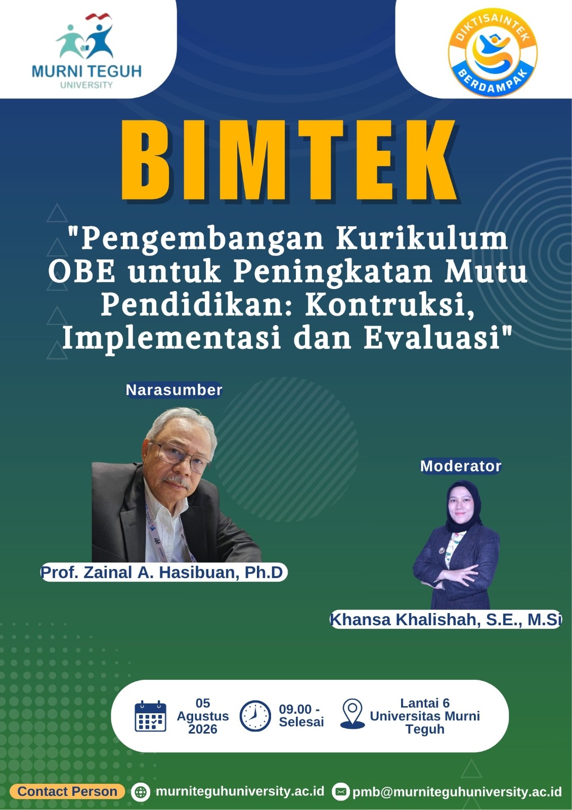 Tingkatkan Mutu Pendidikan Berbasis OBE, Universitas Murni Teguh Gelar Bimbingan Teknis Pengembangan Kurikulum
