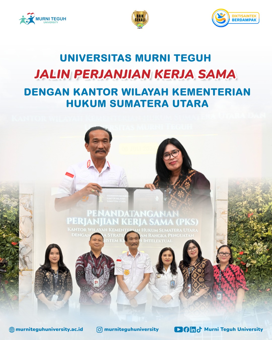Perkuat Ekosistem Kekayaan Intelektual, Universitas Murni Teguh Teken Kerja Sama dengan Kanwil Kementerian Hukum Sumatera Utara